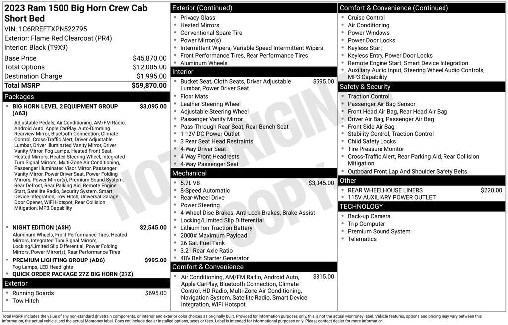 Used 2023 Red Ram Big Horn/Lone Star image 9