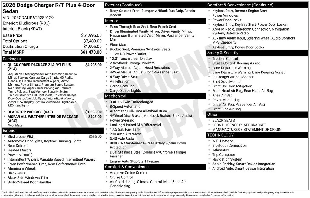 New 2026 Bludicrous Exterior Paint Dodge R/T Plus image 4