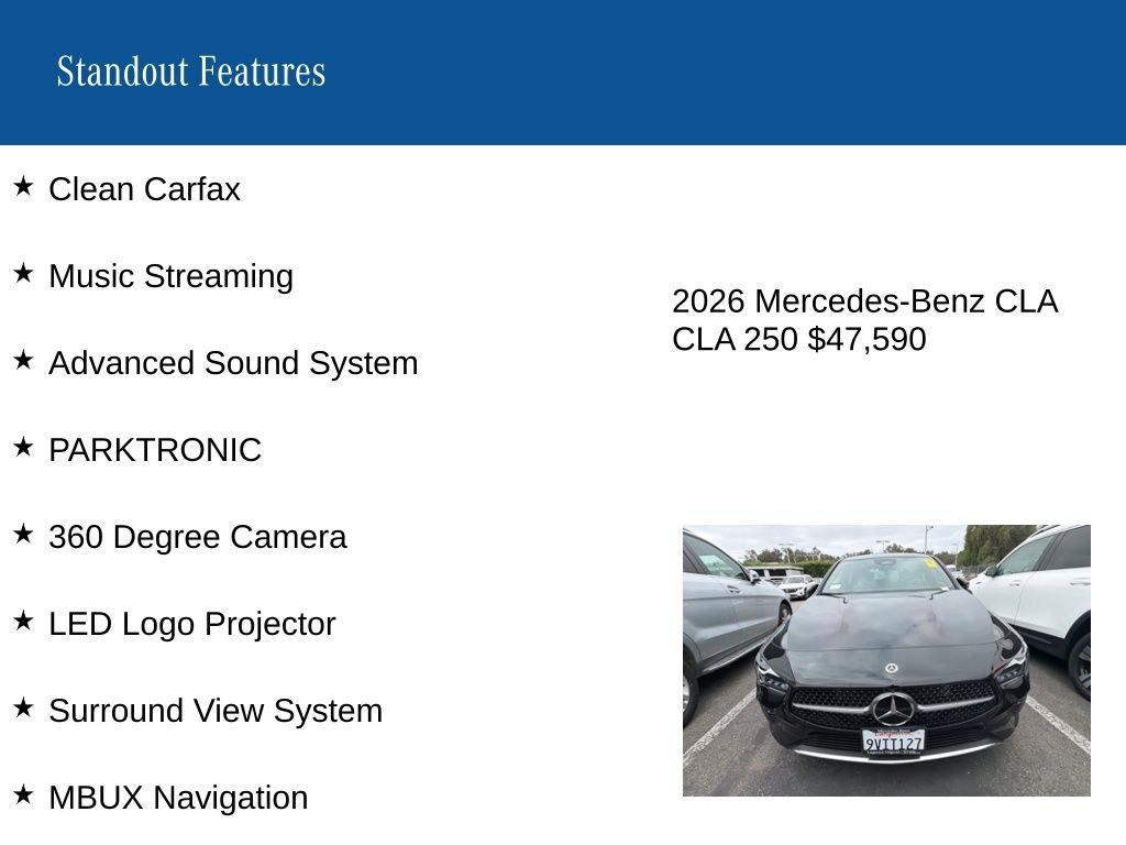 Certified Used 2026 Black Mercedes-Benz CLA 250 image 8