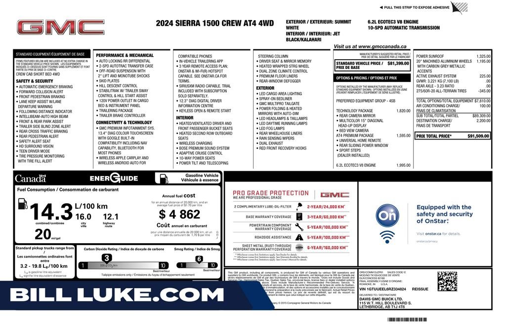 Used 2024 White GMC AT4 image 1
