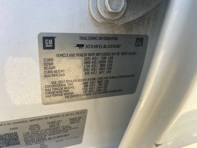Used 2020 WHITE FROST TRICOAT GMC Denali image 8
