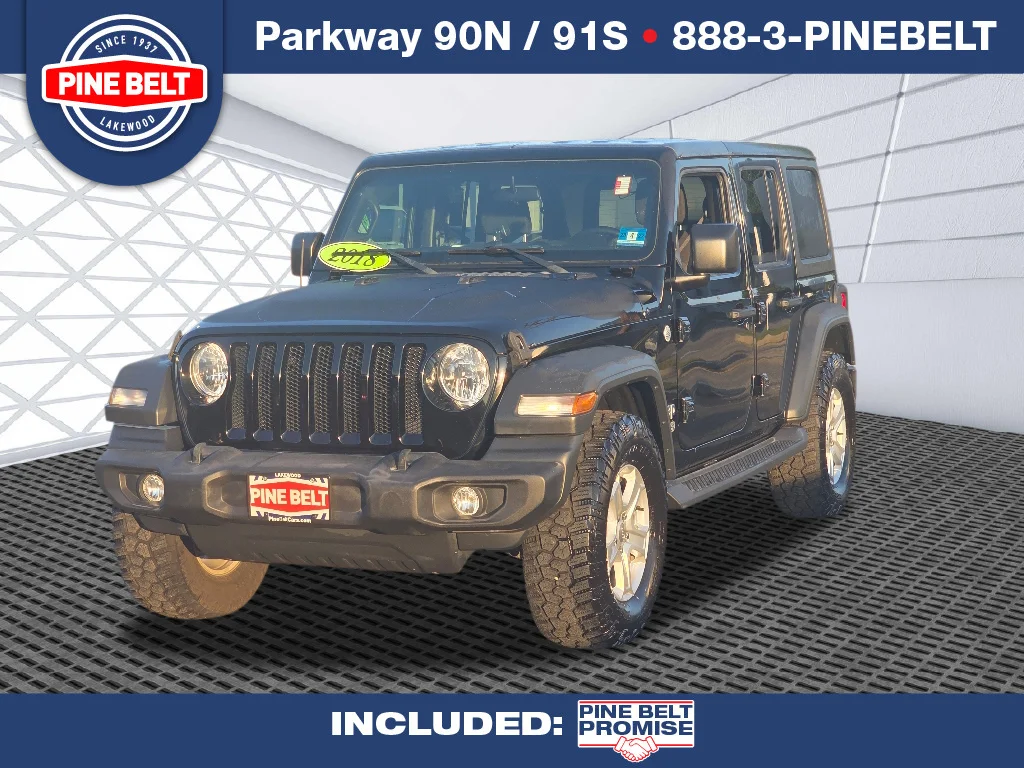 Used 2018 Black Clear Coat Jeep Unlimited Sport S image 1