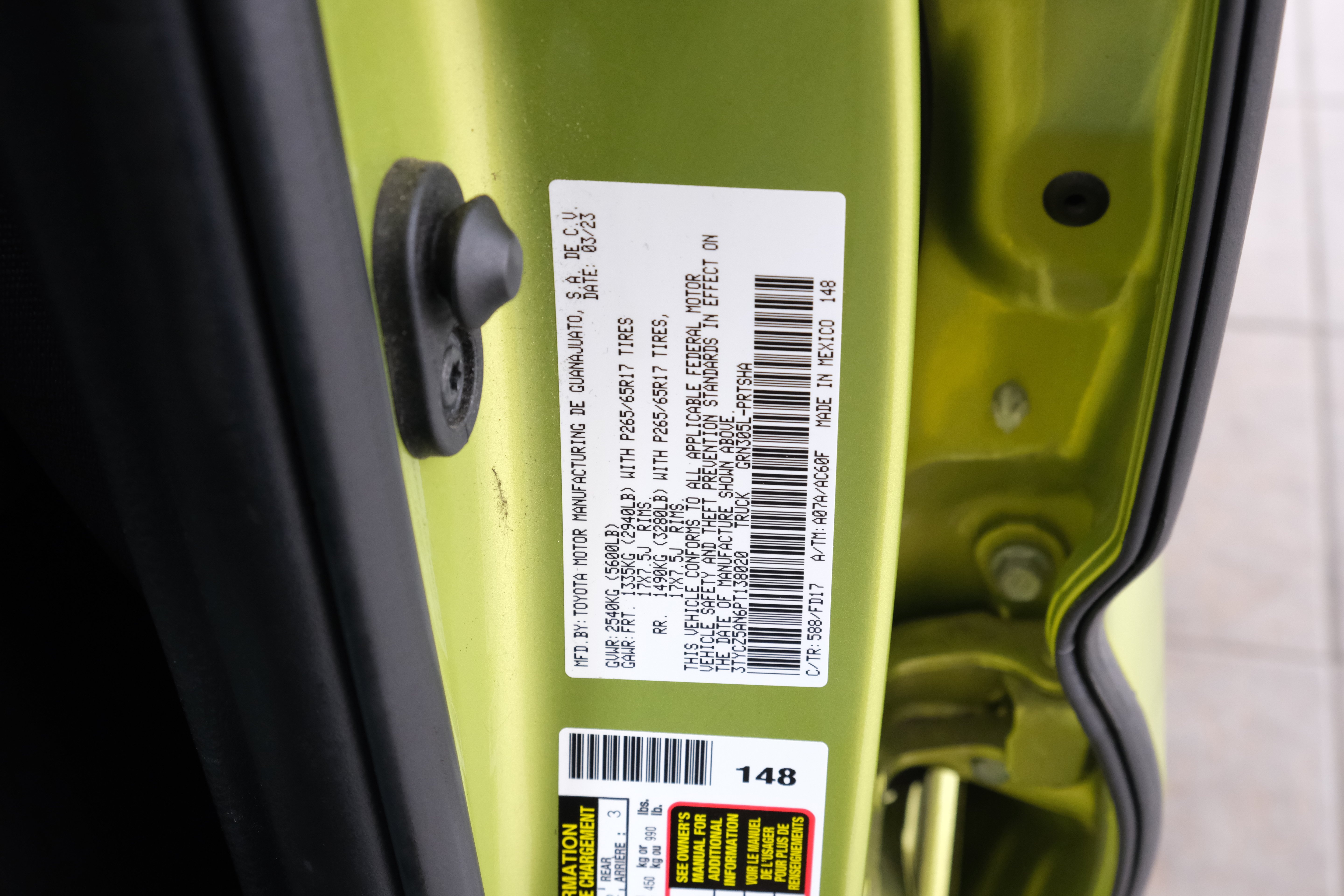 Certified Used 2023 Electric Lime Toyota TRD Sport 4D Double Cab image 33