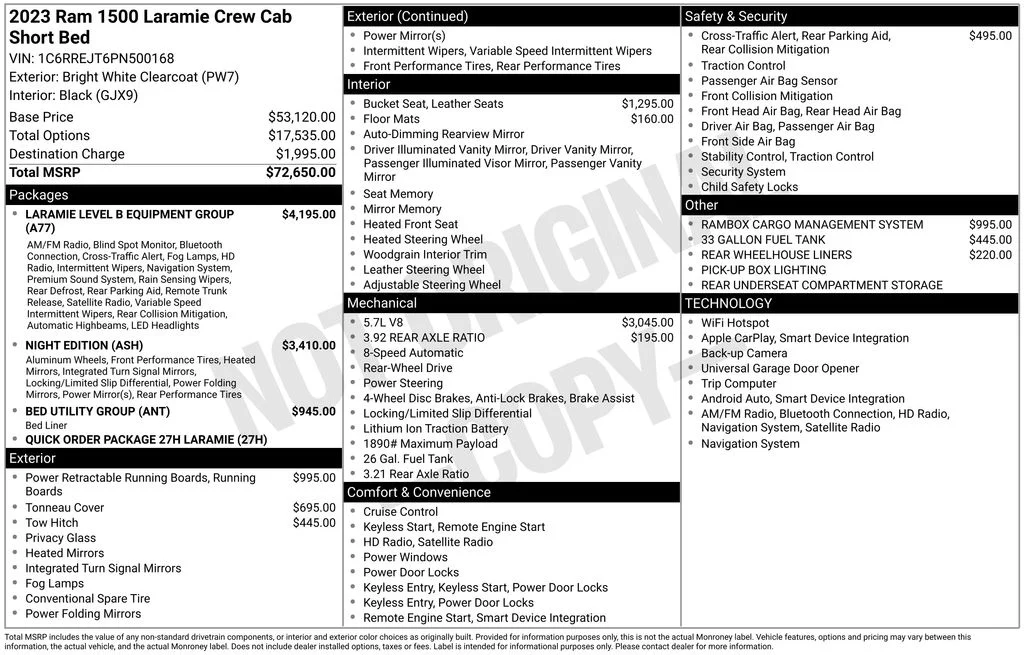 Used 2023 Bright White Clearcoat Ram Laramie image 8