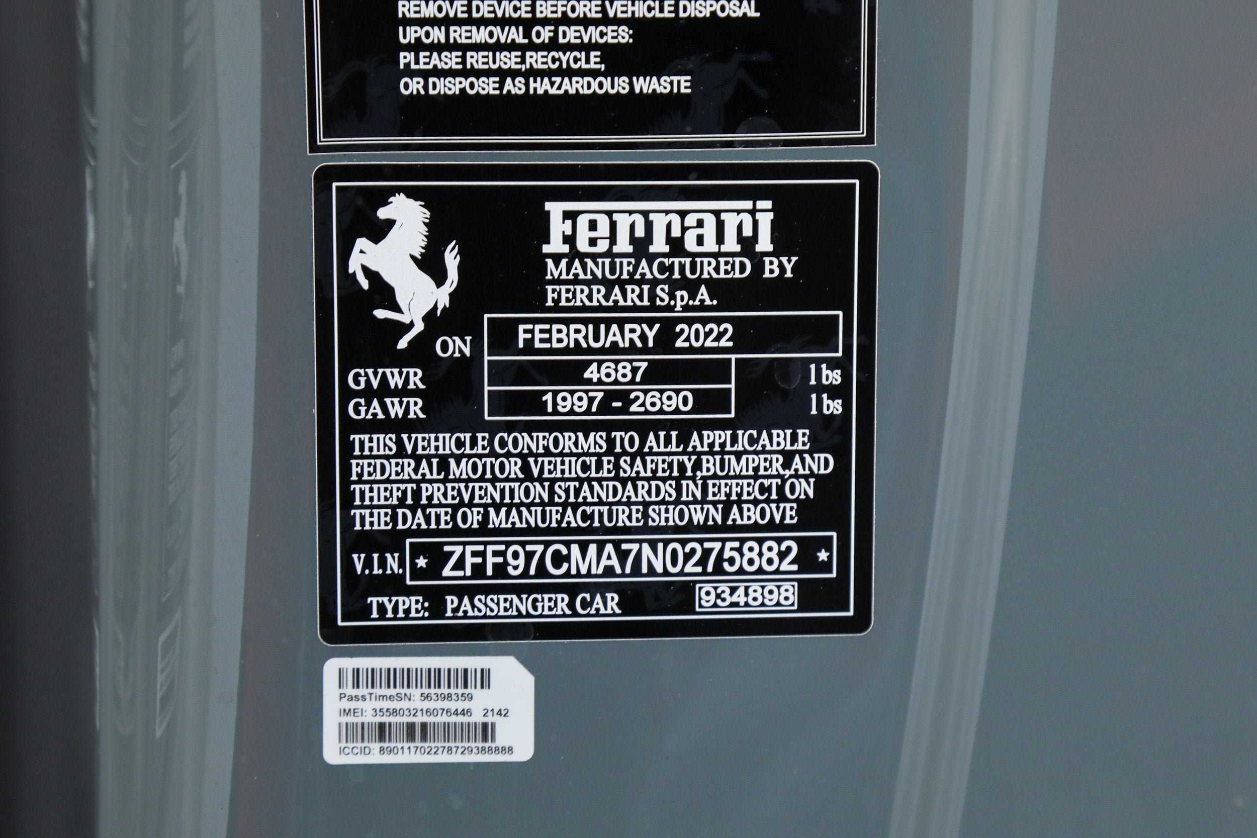 Certified Used 2022 Grigio Medio Ferrari  image 48