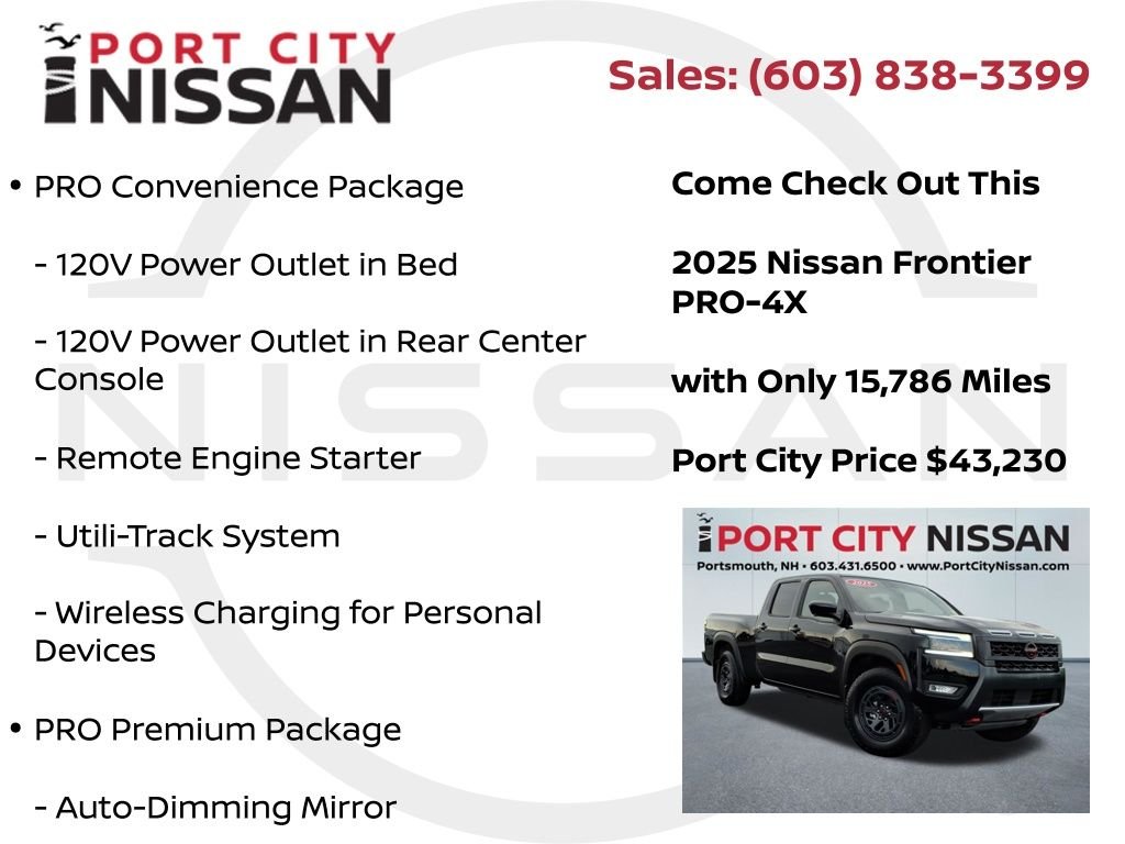 Used 2025 Super Black Nissan PRO-4X v6 LONG BED PREMIUM W/LEATHER & SUNROOF image 15