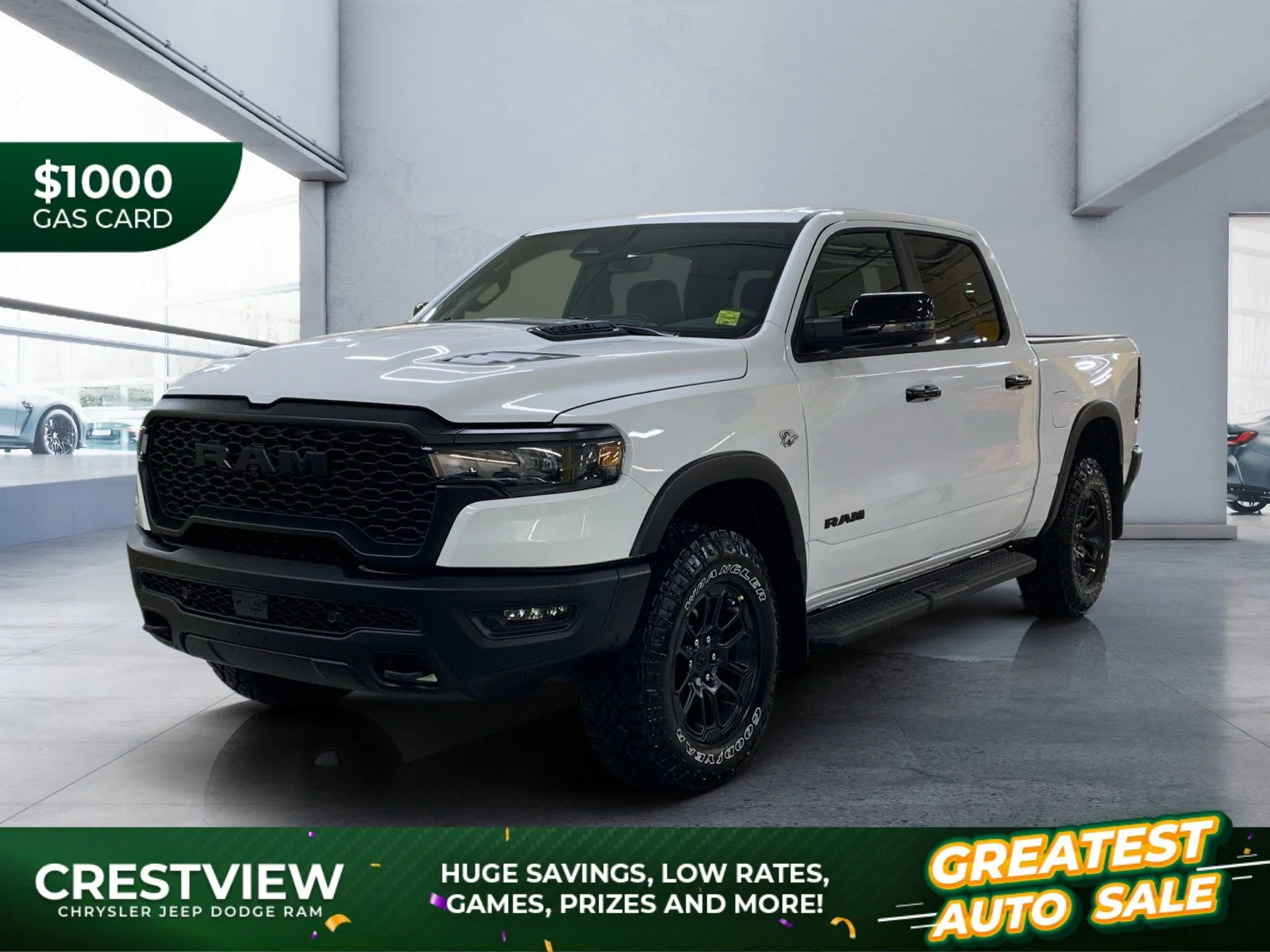 New 2026 Bright White Ram Rebel image 1