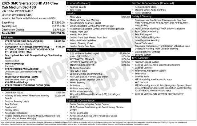 New 2026 Onyx Black GMC AT4 image 29