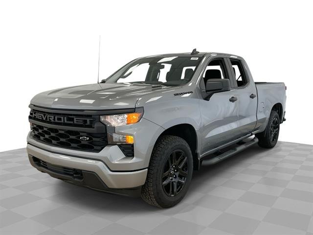 Sterling Gray Metallic 2025 Chevrolet Silverado 1500 Custom Double Cab 4WD Pickup Truck Four-Wheel Drive