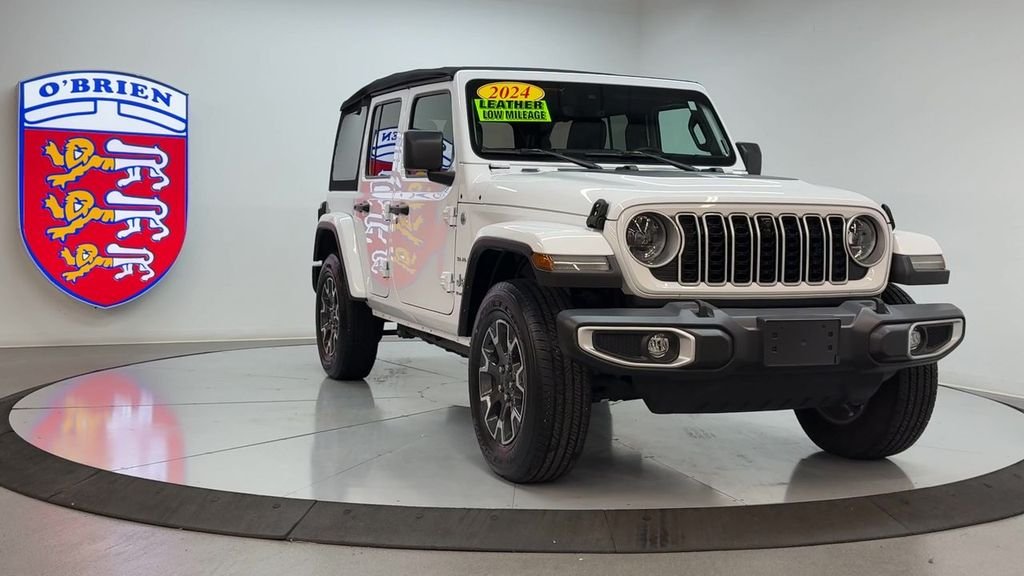 Used 2024 Bright White Clearcoat Jeep Sahara image 2