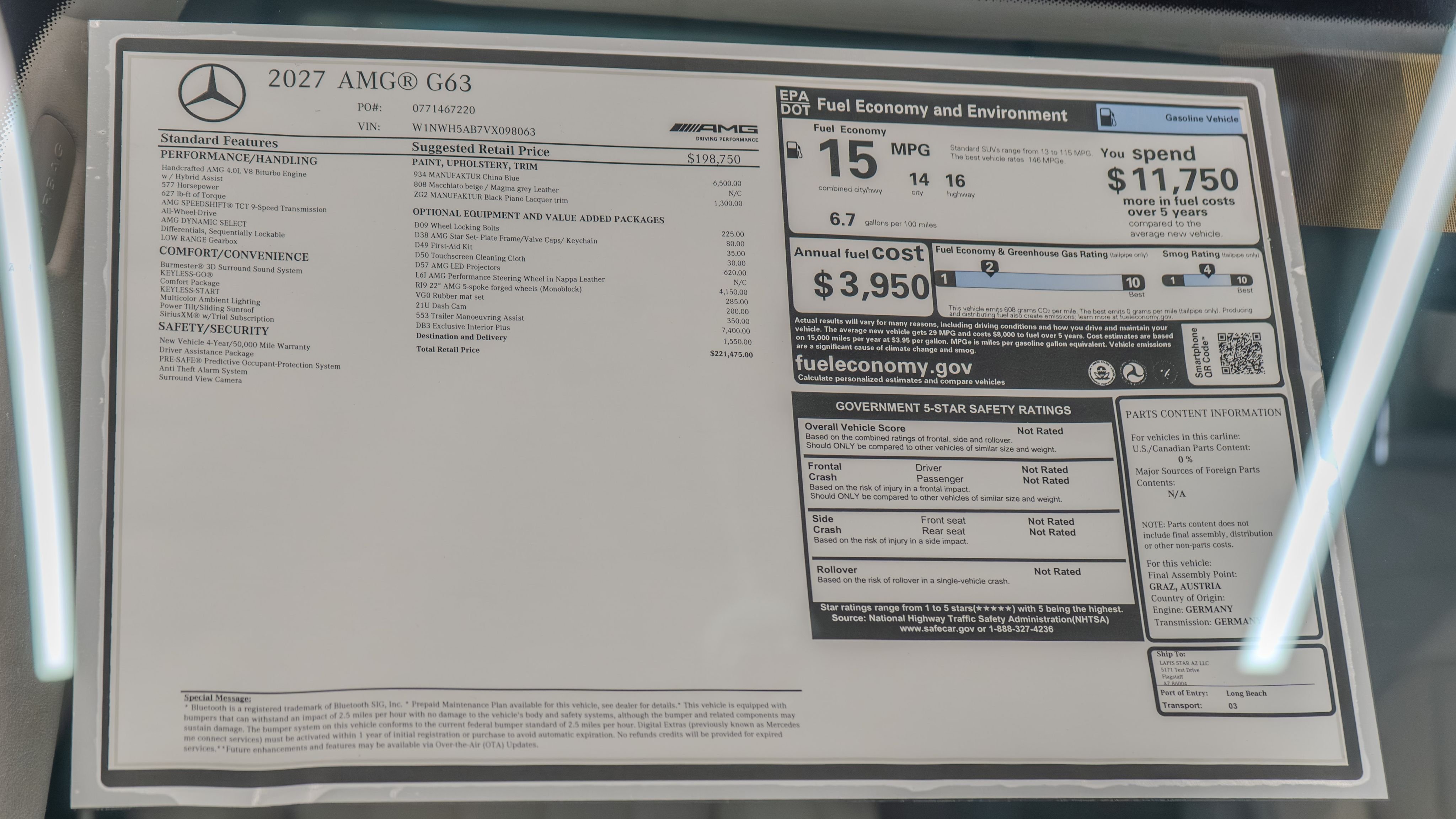 New 2027 MANUFAKTUR China Blue Mercedes-Benz G 63 AMG® image 35