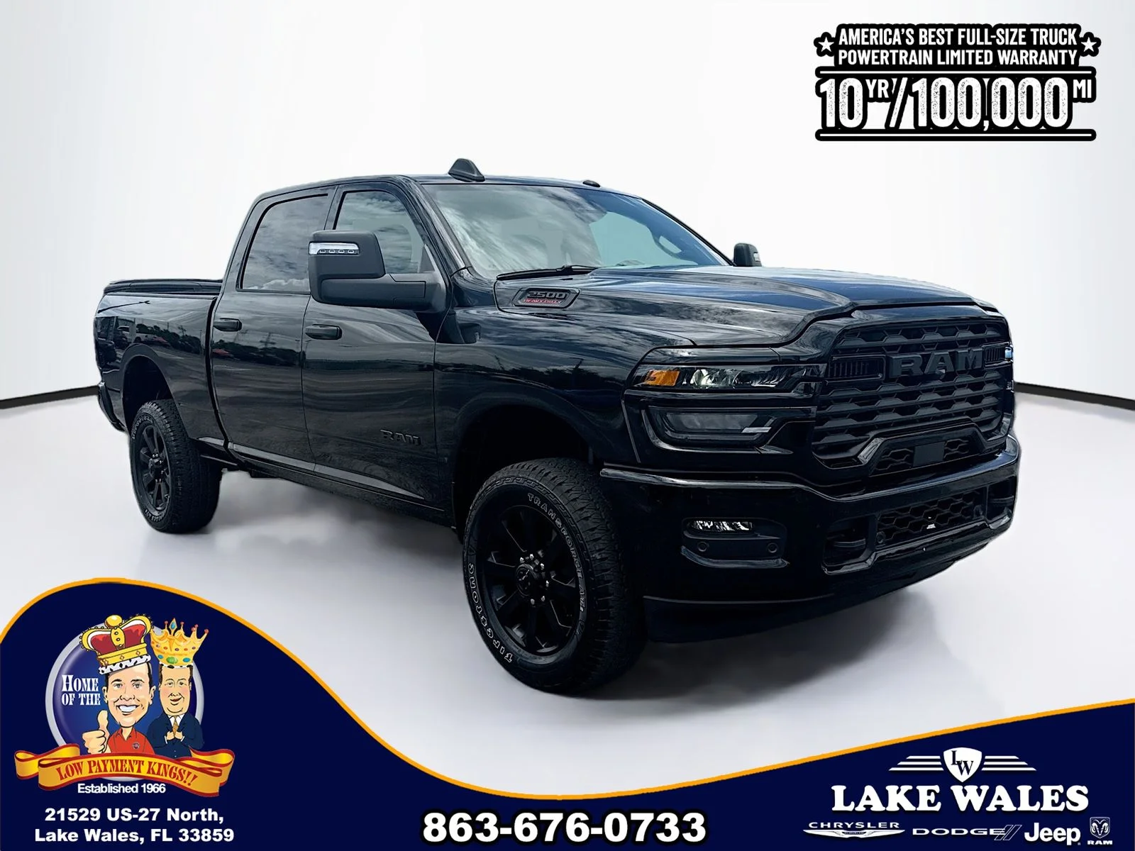 New 2026 Diamond Black Crystal Pearl-Coat Exterior Paint RAM BIG HORN image 1