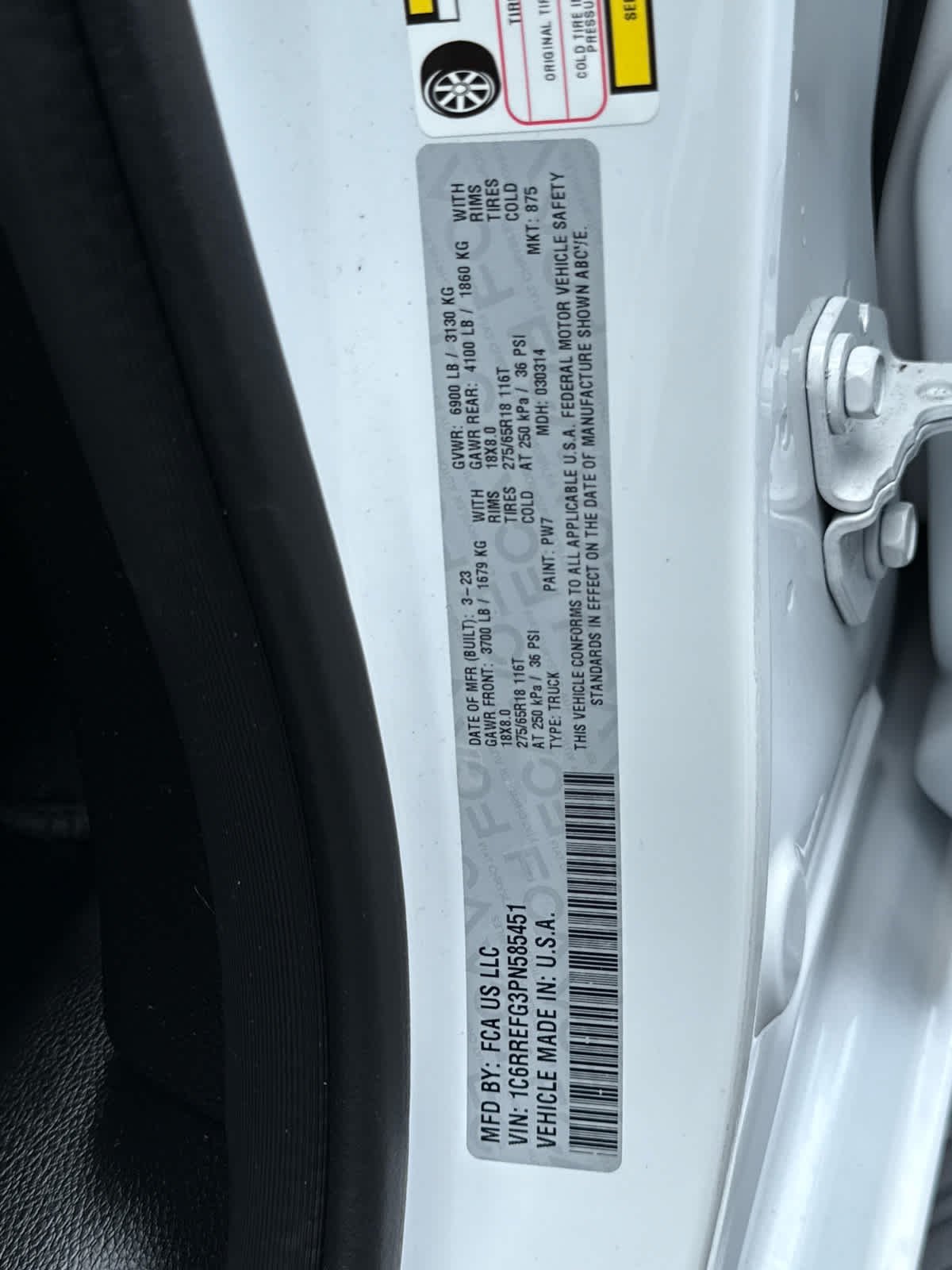 Used 2023 Bright White Clearcoat Ram Lone Star image 32