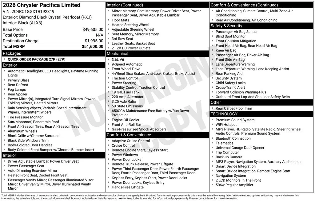 Used 2026 Black Chrysler Limited image 2