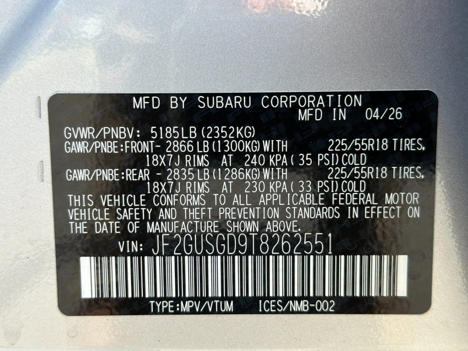 New 2026 ICE SILVER METALLIC Subaru Sport Hybrid image 29