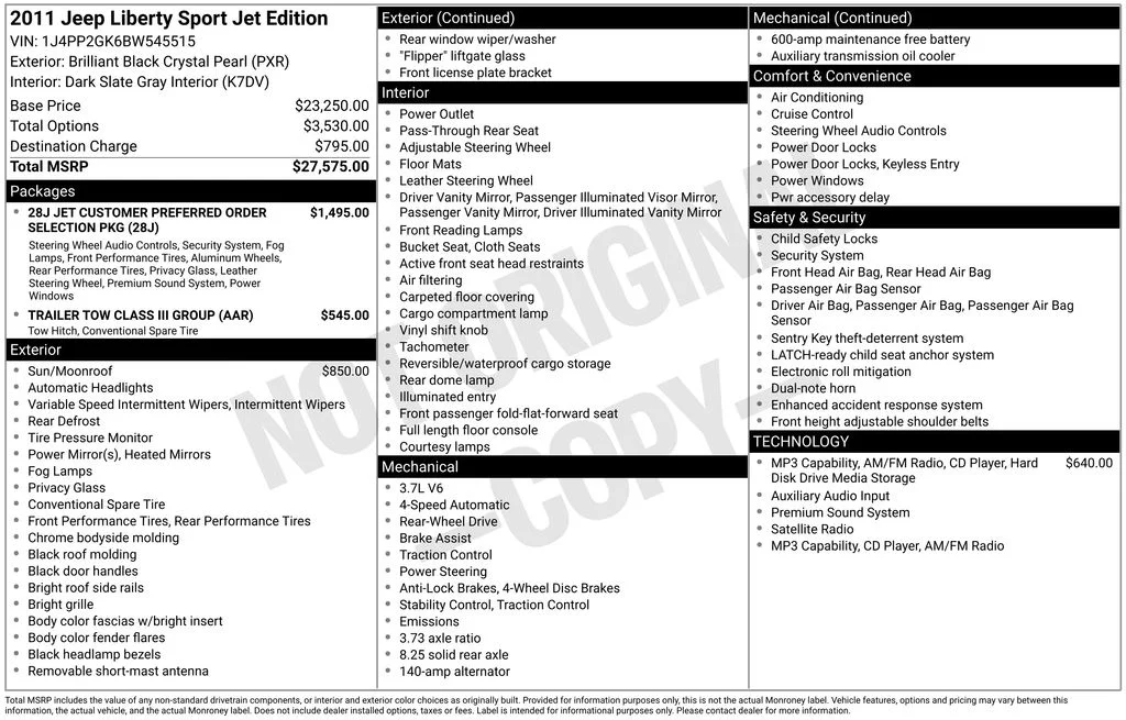 Used 2011 Black Jeep Sport image 6