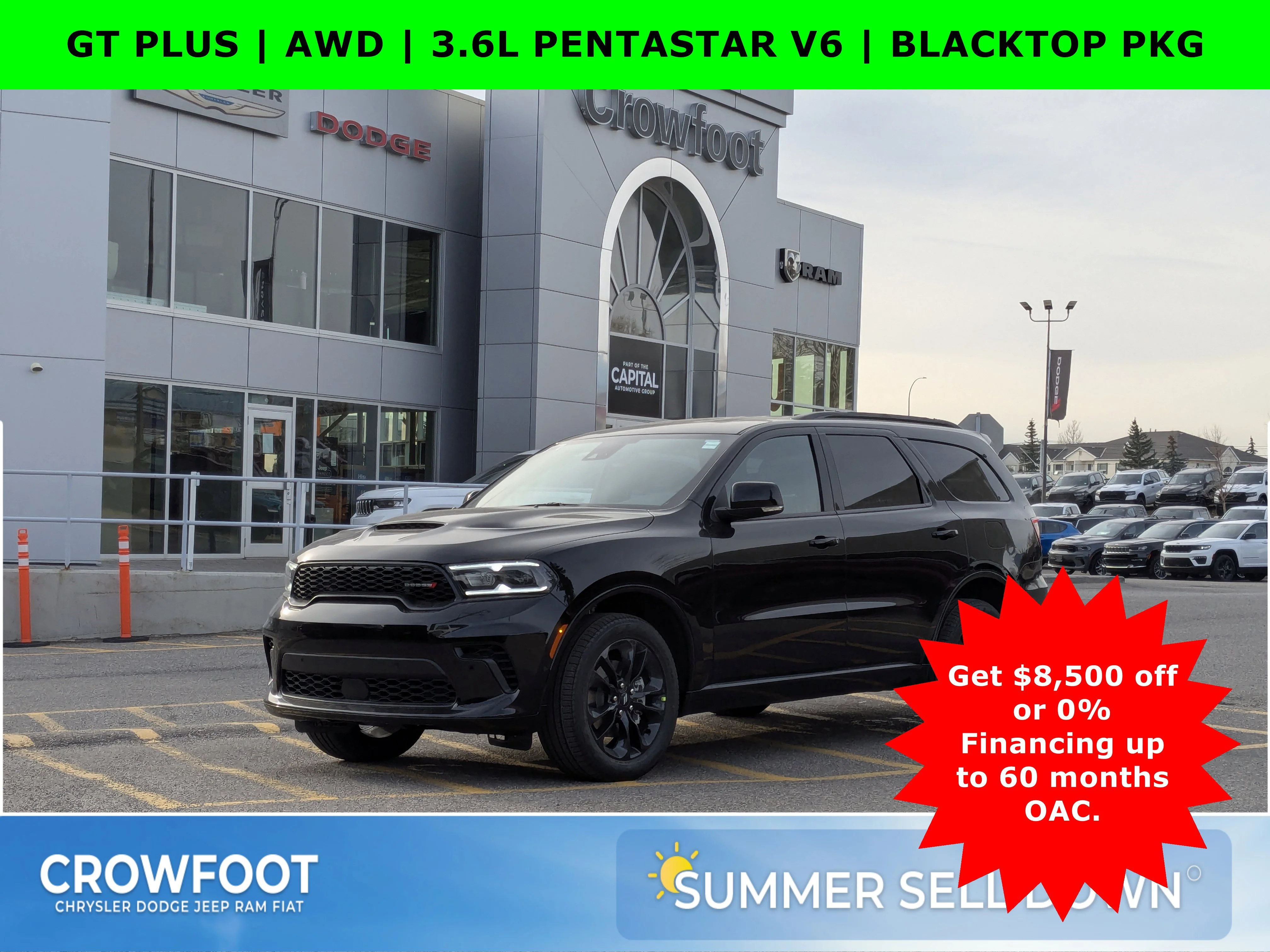 New 2026 Black Dodge GT Plus - AWD  3.6L PENTASTAR V6  BLACKTOP PKG image 1