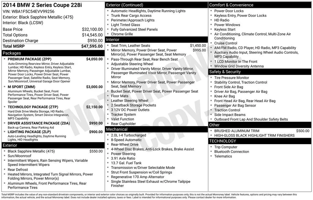 Used 2014 Black Sapphire Metallic BMW 228i image 6