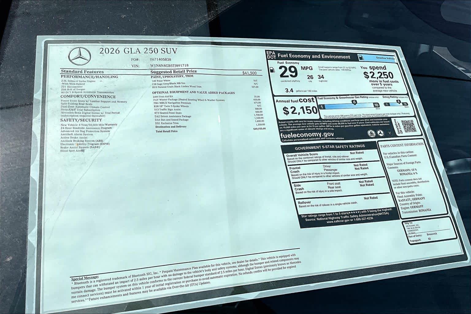 New 2026 Polar White Mercedes-Benz GLA 250 image 22
