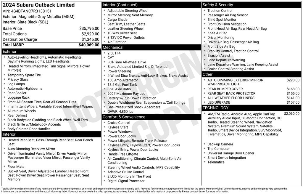 Used 2024 Gray Subaru Limited image 2
