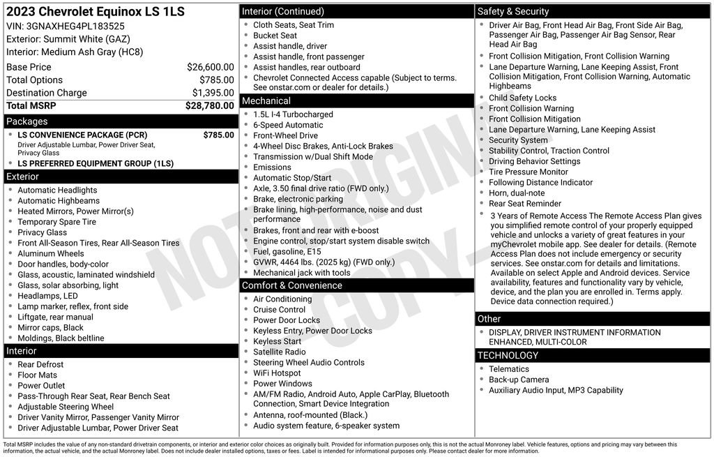 Used 2023 White Chevrolet LS image 4