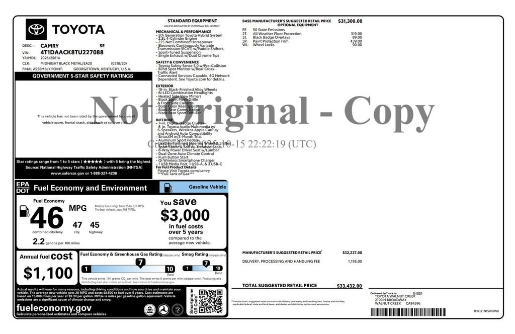 Certified Used 2026 Black Toyota SE image 4