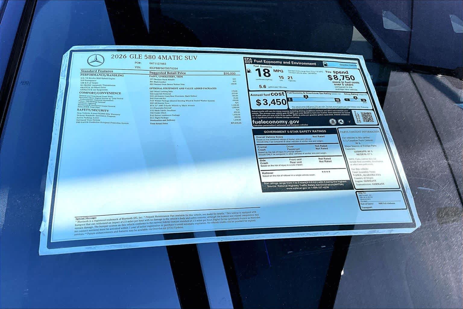 New 2026 Obsidian Black Metallic Mercedes-Benz GLE 580 image 22