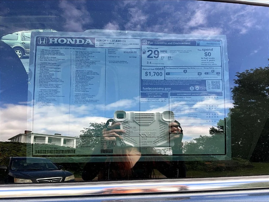 New 2026 Meteorite Gray Metallic Honda AWD EX image 29