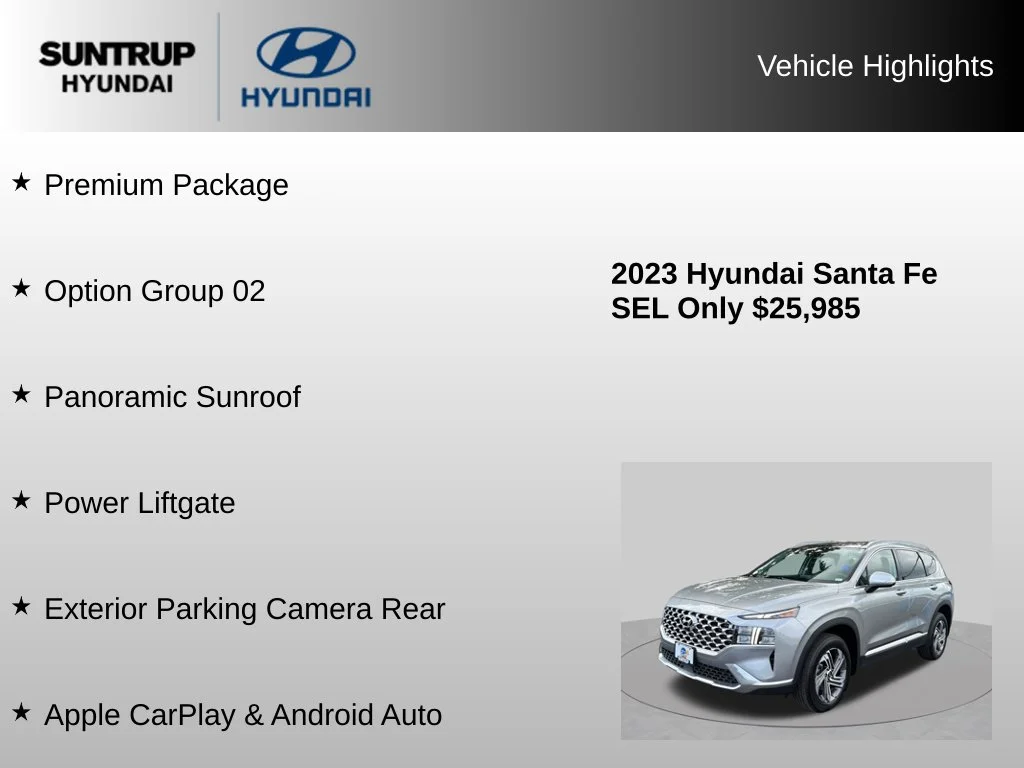 Used 2023 Shimmering Silver Pearl Hyundai SEL image 8