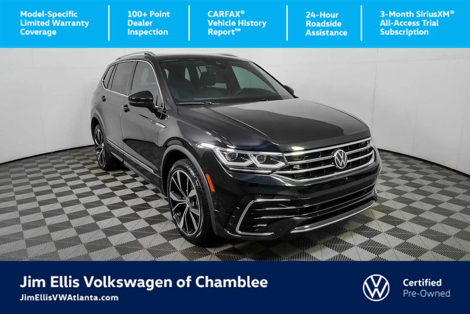 Certified Used 2023 Deep Black Pearl Volkswagen SEL R-Line image 1