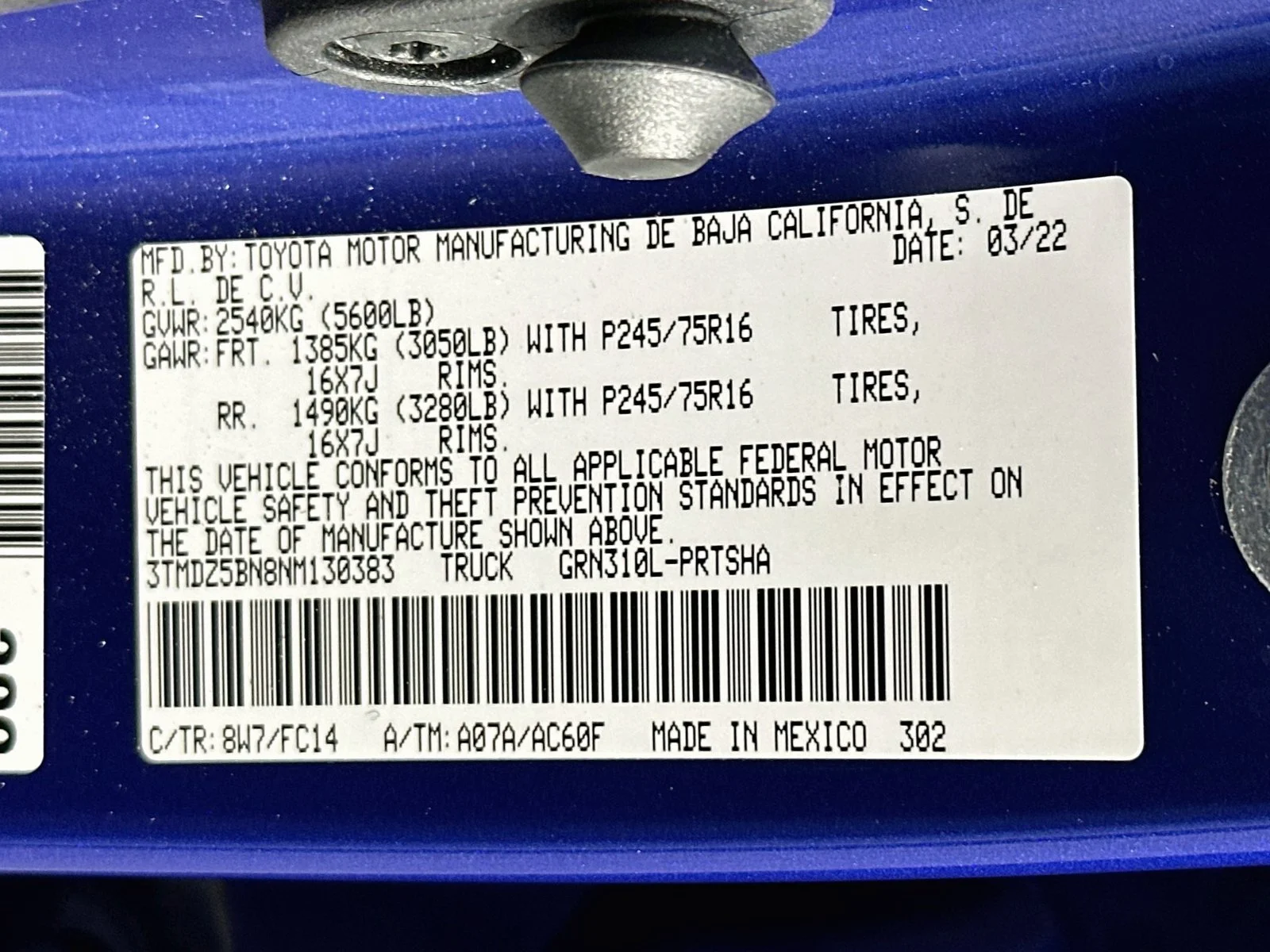 Certified Used 2022 Blue Toyota SR5 image 29