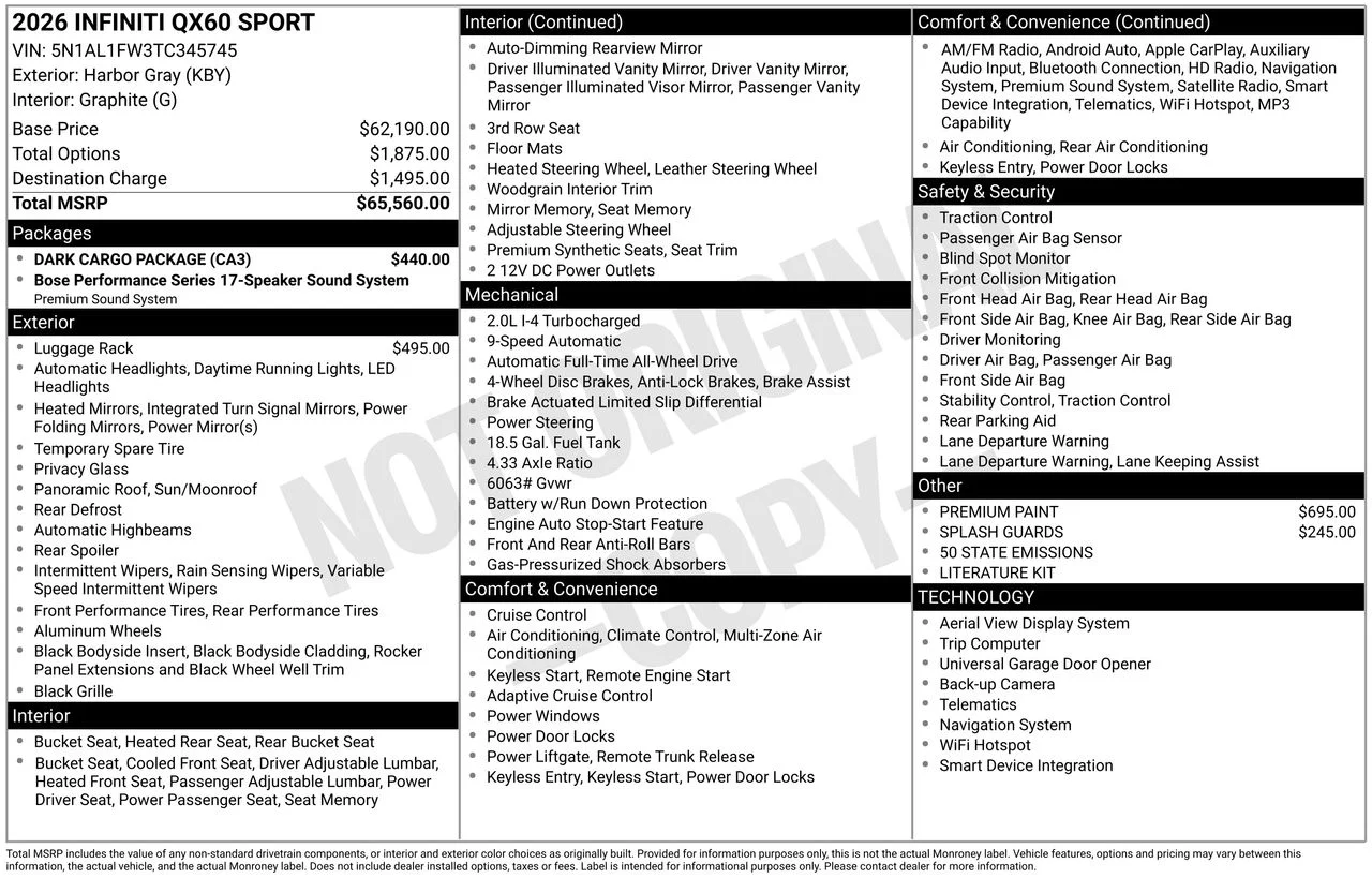 Certified Used 2026 Harbor Gray INFINITI SPORT image 35