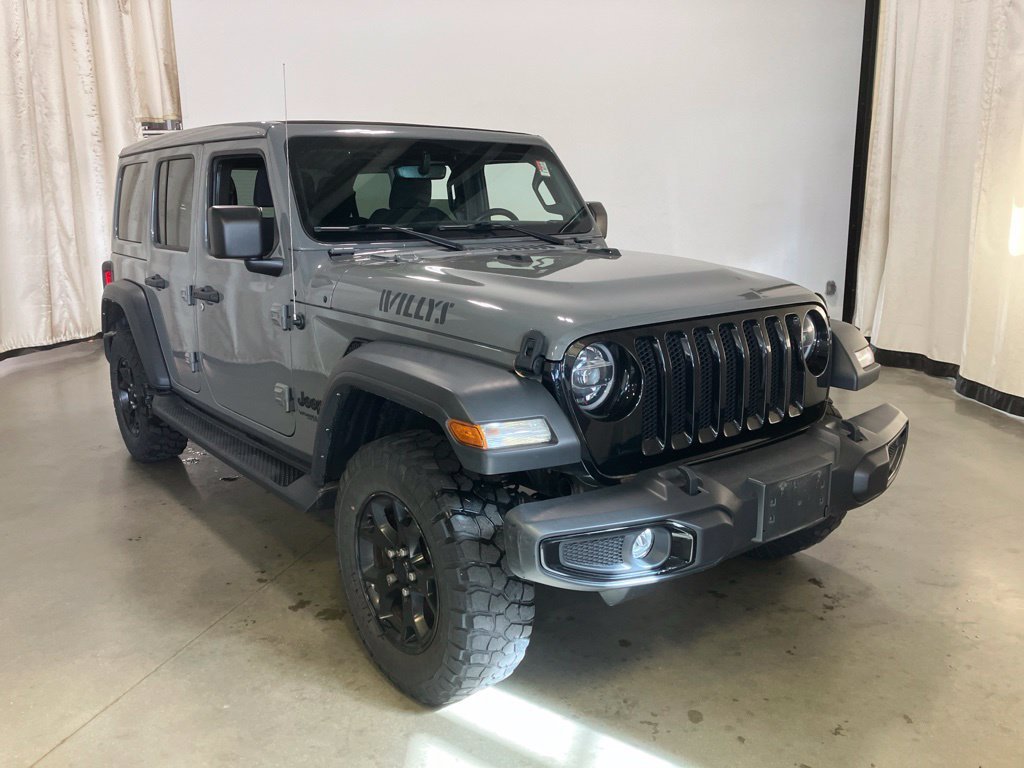 Used 2021 Sting-Gray Clearcoat Jeep Unlimited Willys image 1