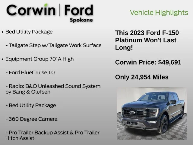 Certified Used 2023 Agate Black Metallic Ford Platinum image 19