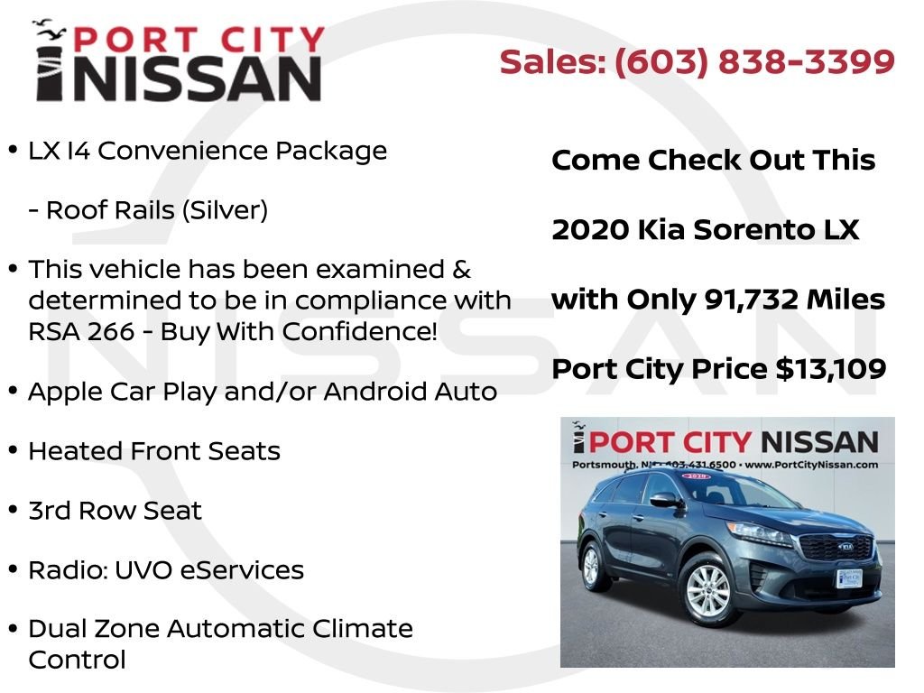 Used 2020 Gravity Grey Kia LX w/convenience pkg & 3rd row seat image 15