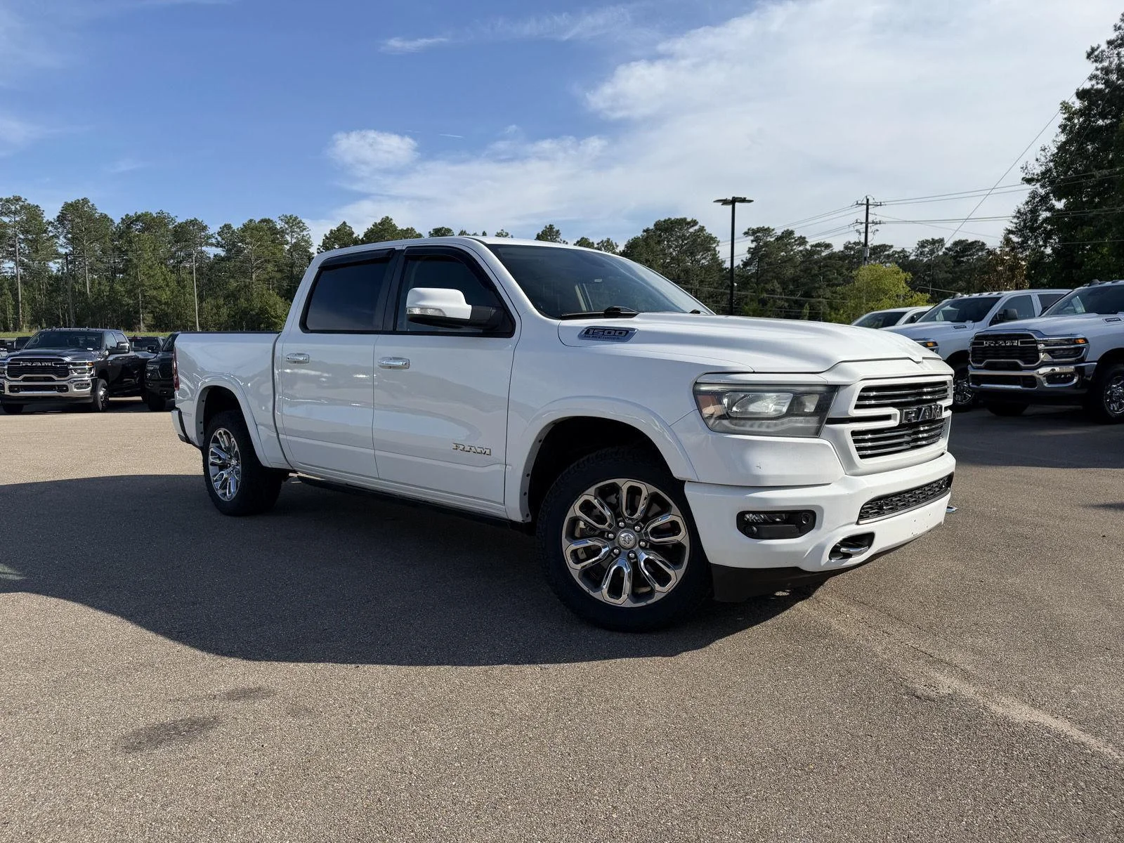 Used 2021 Bright White Clearcoat Ram Laramie image 3