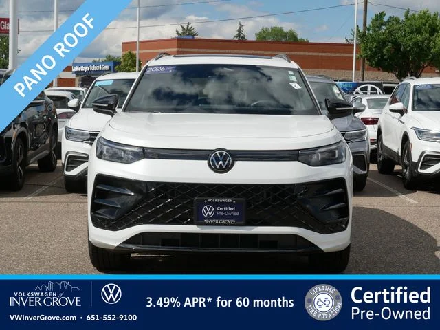 Certified 2026 Volkswagen Tiguan SE R-LINE BLACK with VIN 3VVGR7RM9TM007633 for sale in Inver Grove Heights, Minnesota