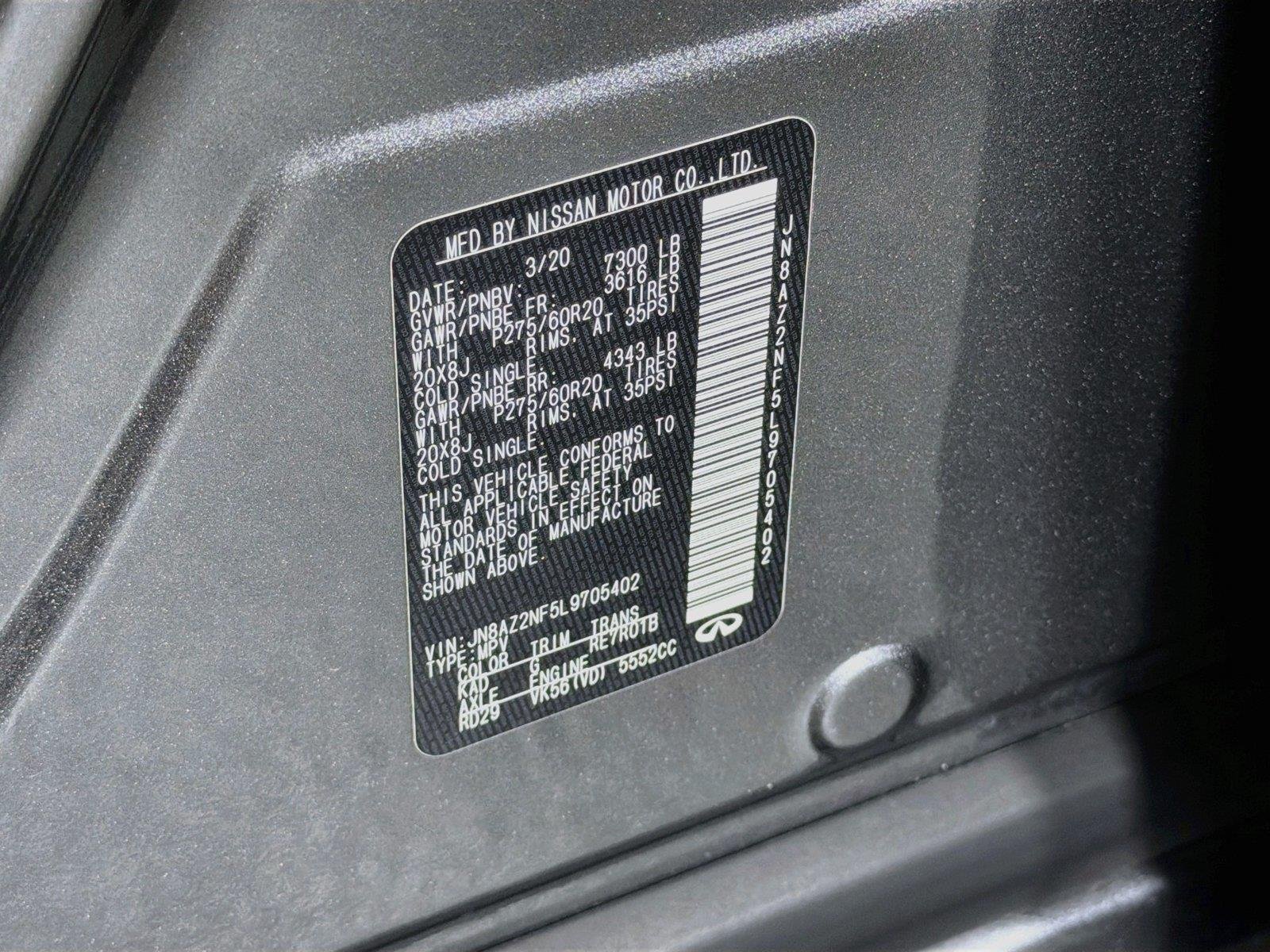 Used 2020 Liquid Platinum INFINITI LUXE image 34