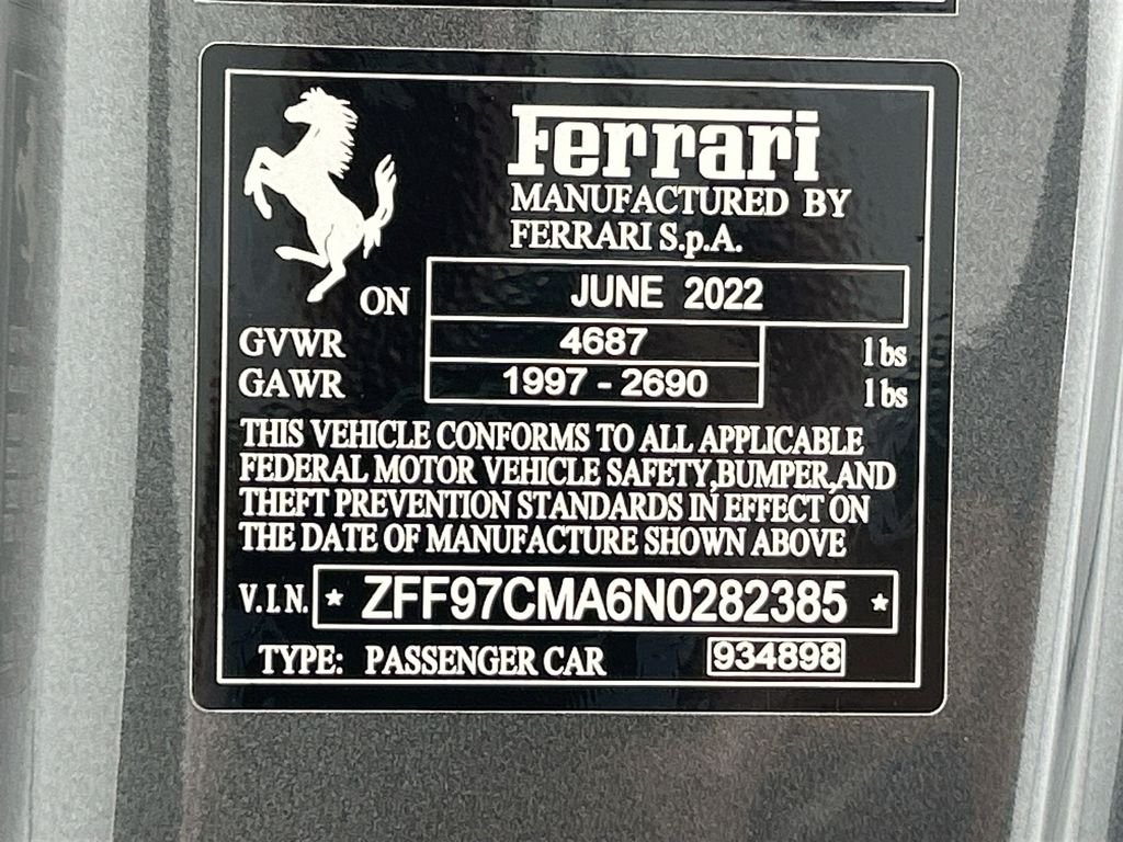 Used 2022 Grigio Silverstone Metallic Ferrari  image 39
