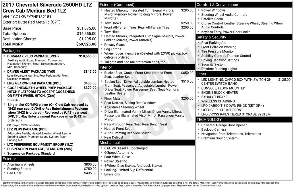 Used 2017 BUTTE RED METALLIC Chevrolet LTZ image 4