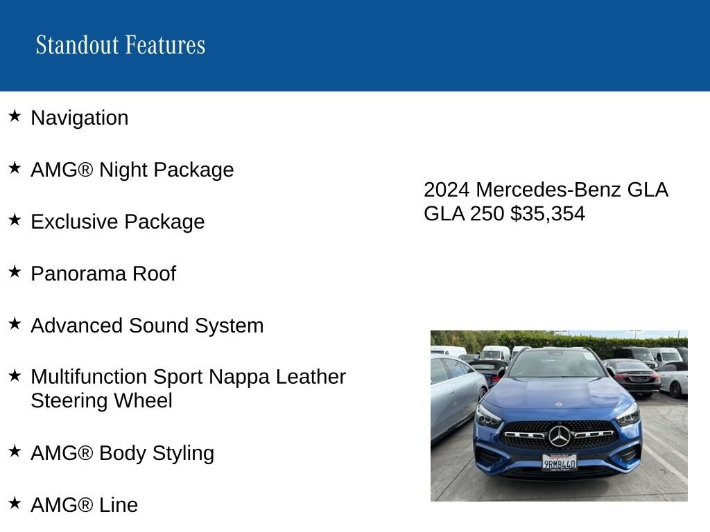 Certified Used 2024 Blue Mercedes-Benz GLA 250 image 8