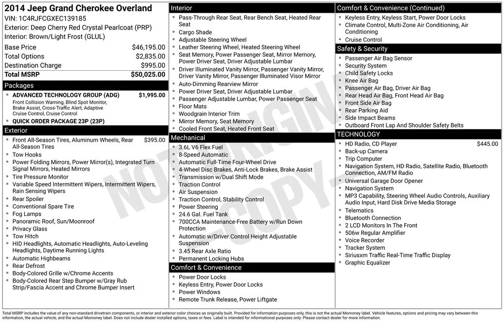 Used 2014 Red Jeep Overland image 1