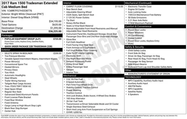 Certified Used 2017 Bright White Clearcoat Ram Tradesman image 17