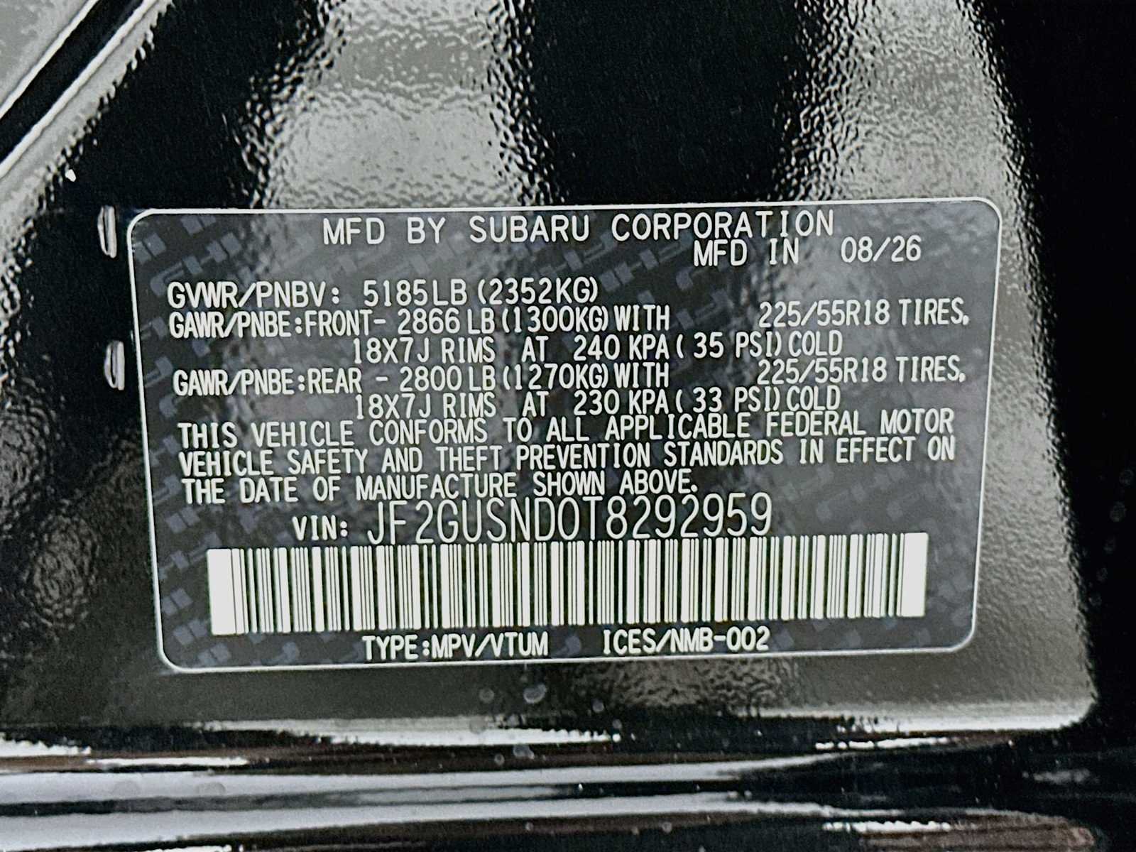 New 2026 CRYSTAL BLACK SILICA Subaru Limited Hybrid image 30
