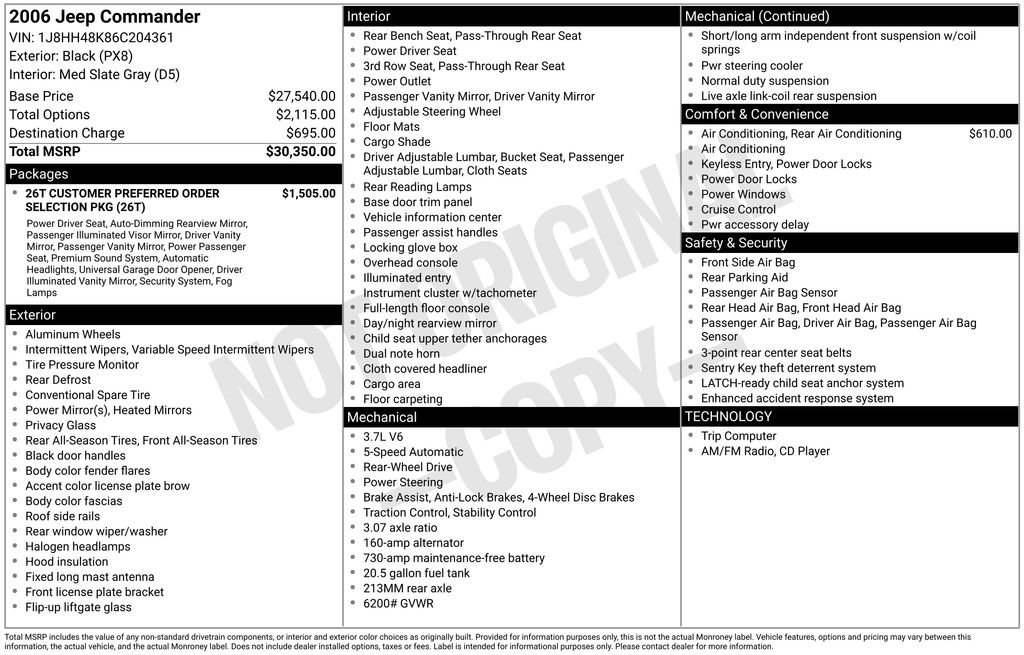 Used 2006 Black Jeep Base image 3