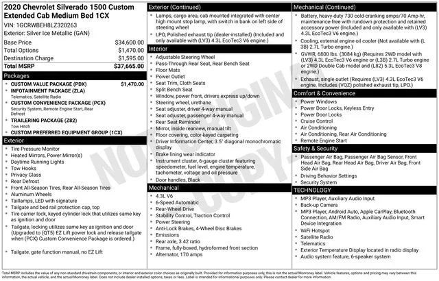 Used 2020 Silver Chevrolet Custom image 2