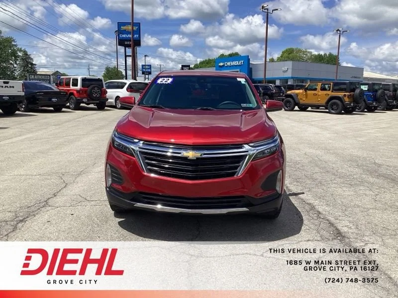 Used 2022 Chevrolet Equinox LT with VIN 3GNAXUEV8NL160673 for sale in Grove City, PA