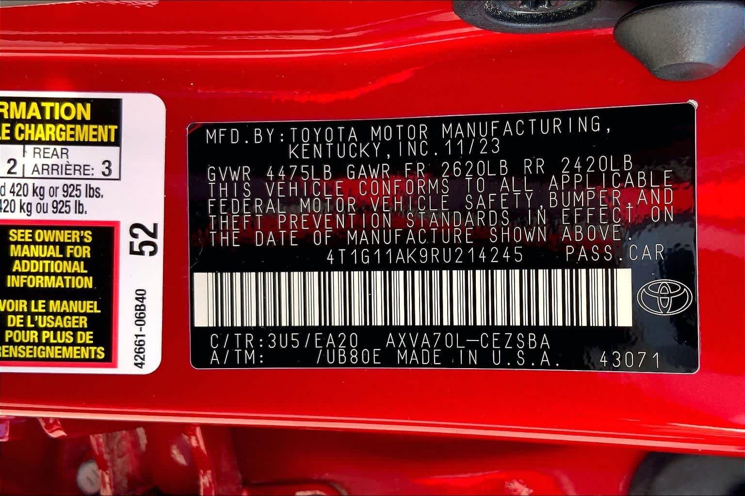 Used 2024 Supersonic Red Toyota SE image 36