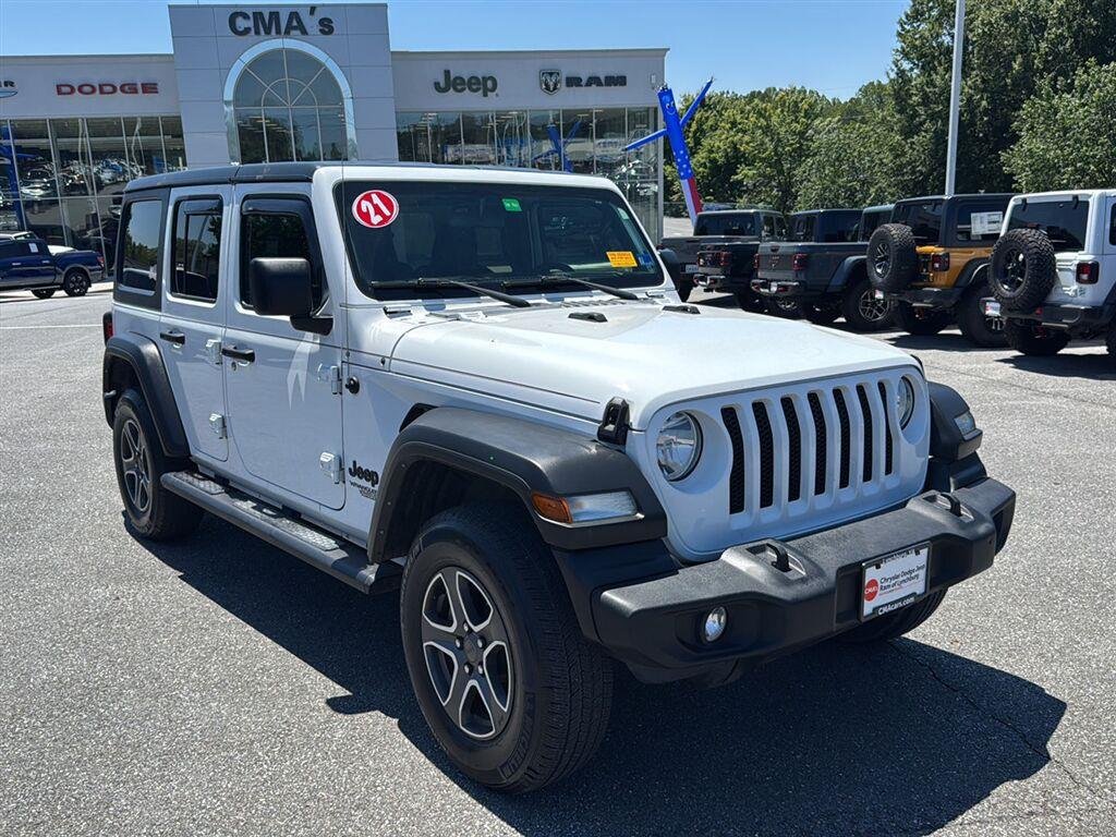 Used 2021 Bright White Clearcoat Jeep Unlimited Sport S image 7