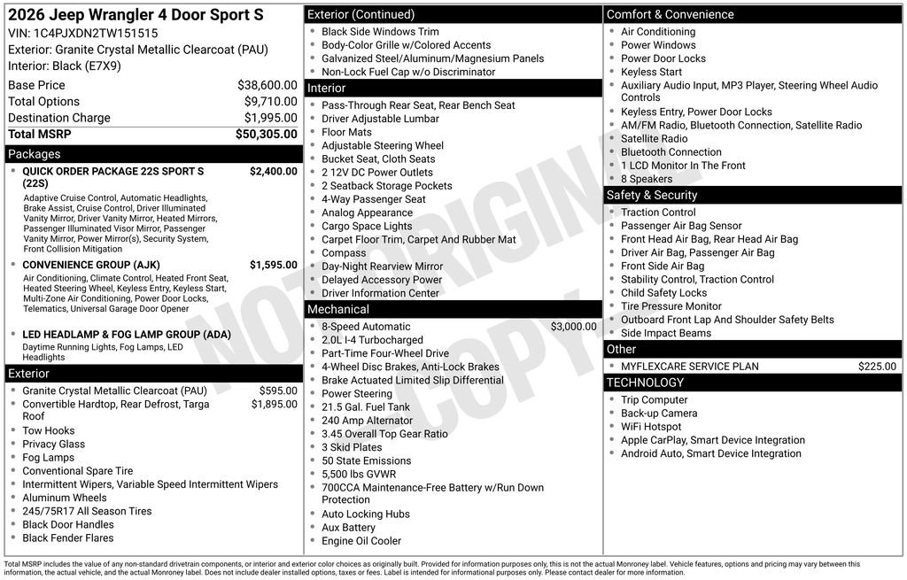 New 2026 Granite Crystal Metallic Clearcoat Jeep Sport S image 45